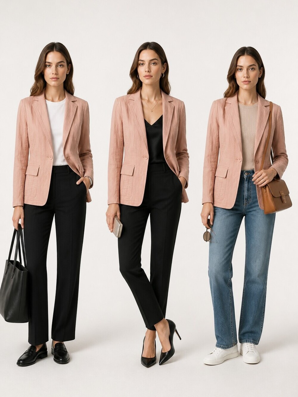U2 Ladies Long Sleeve Tapered Pink 96% Cotton Textured Material Blazer Size L